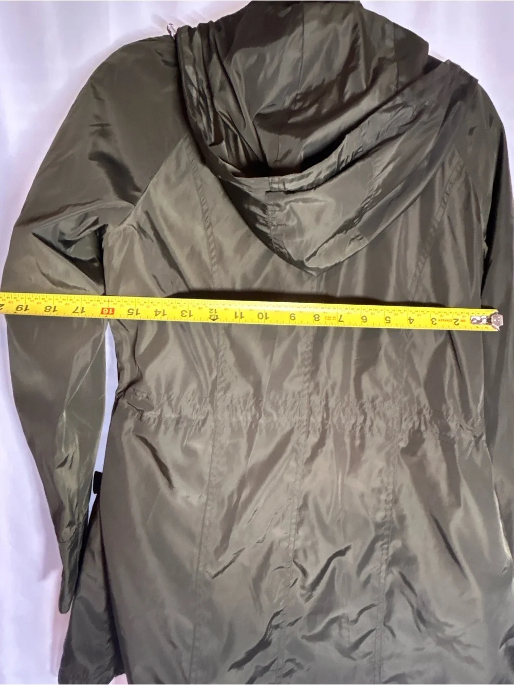 Michael Kors Women’s Olive Green Hooded Anorak Rain Jacket Utility Coat Size med